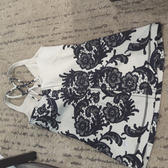 Lululemon Free To Be Tank Laceoflage Polar Cream Black - Picture 7 of 9
